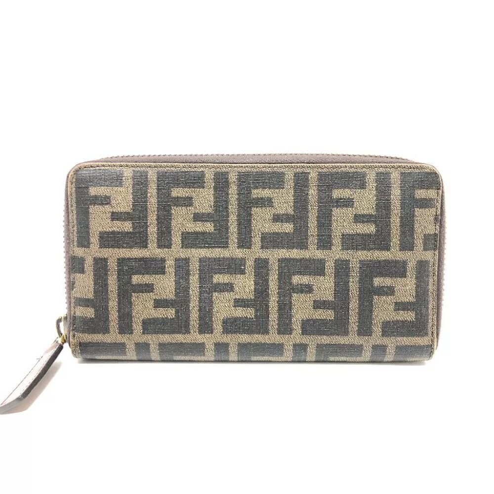 FENDI 7M0174 Zucca Zip Around Long Wallet Long Wallet